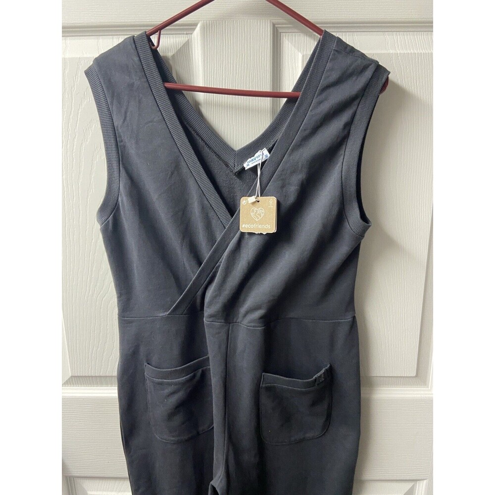 Mayoral Sleeveless Jumpsuit Plus Size 16 Gray V Neck Straight Leg Pockets Jersey - Picture 6 of 9